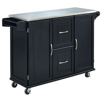 Homestyles Dolly Madison Wood Kitchen Cart in Black
