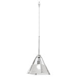 WAC Lighting - Tikal 1-Light Quick Connect Pendant With Clear Frosted Glass, Chrome - Tikal - Cosmopolitan Collection. Enhance a modern or transitional setting with lovely frosted glass designed with Mayan accents. The charming Tikal mini pendant is crafted in Germany with a half-frosted and half-clear glass shade that gently diffuses the inner bulb�s light source while revealing a unique look.