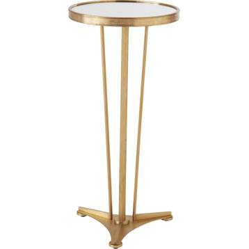 French Moderne Side Table - Antique Brass
