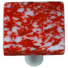 Art Glass Square Granite Pull, Alum Post, Granite, Red & White