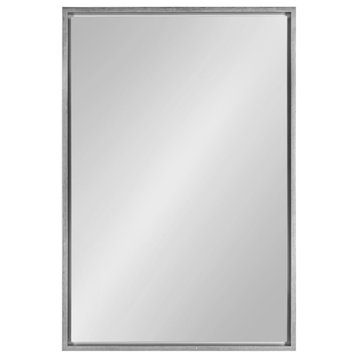 Evans Framed Floating Wall Mirror, Silver 24x36