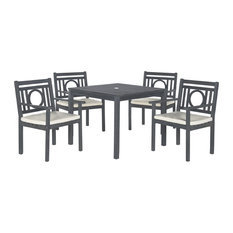 Safavieh Montclair 5-Piece Outdoor Dining Set, Ash Gray