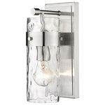 Z-Lite - Z-Lite 3035-1V-BN Fontaine 1 Light Vanity in Brushed Nickel - This wall sconce is designed to add a sense of modern elegance to any home. It is constructed from steel with a rubbed brass finish, while a cylinder glass shade in a ripple texture transforms the mood of the room.
