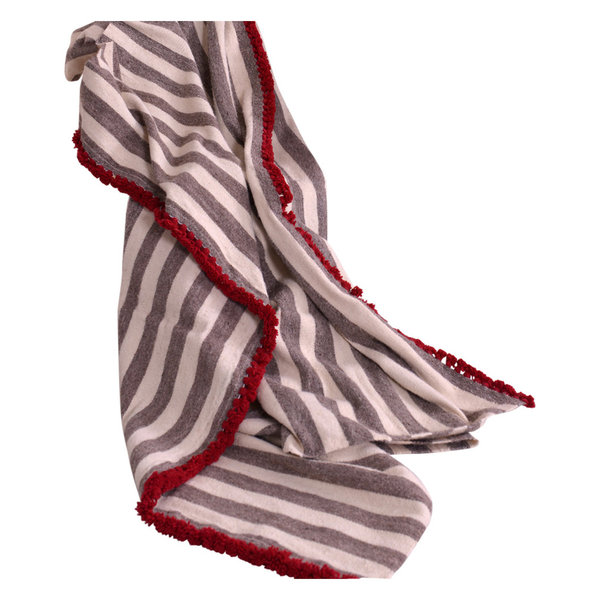 rosella white long dress with multicolor pom pom