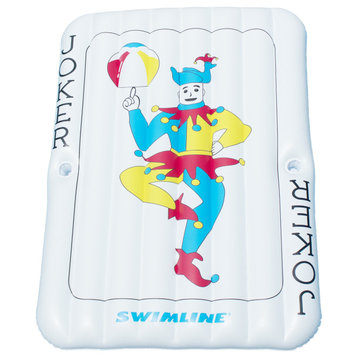 69" Inflatable White and Blue Joker Playing Card Pool Mattress