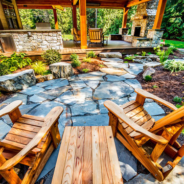 Natural Flagstone path and small patio