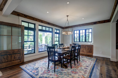 Inspiration for a rustic dining room remodel in Other