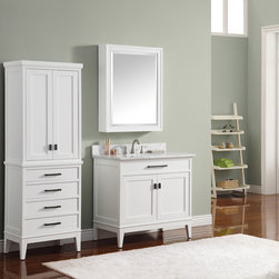 Avanity Madison 37 in. Vanity in White finish with Carrera White Marble Top - Products