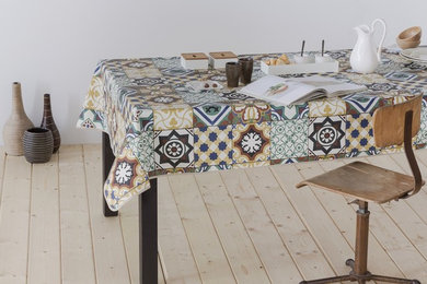 EXOTIC, PLAIN & STARS OILCLOTH TABLECLOTH