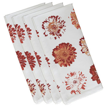 Gypsy Floral, Floral Print Napkin, Coral, Set of 4