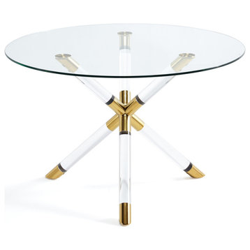 Stormy Round Gold Acrylic Dining Table
