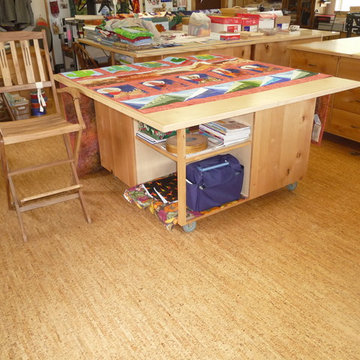 cutting and work table with drawers