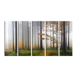 Vibrant Canvas Prints - Large Autumn Forest Tree Canvas Print Wall Art Framed Ready to Hang Home D�cor - Prints And Posters