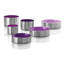 Stelton - Stelton Dot Bowl/Container Set - Purple - Bathroom Canisters