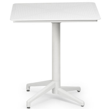 Omax Decor Flip Folding Plastic Outdoor or Indoor Bistro Dining Table in White