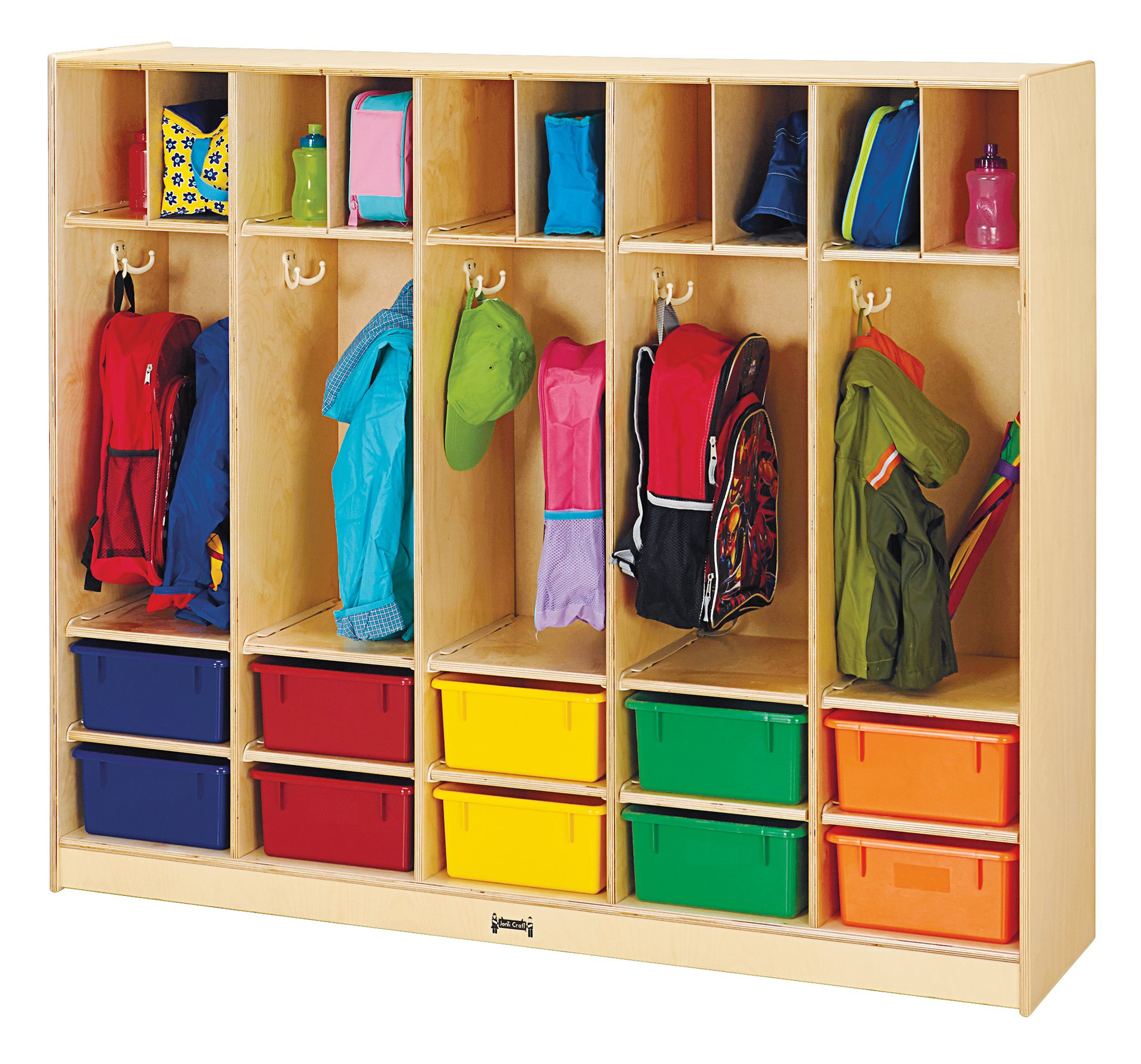 Jonti-Craft Large Locker Organizer – with 10 Colored Tubs ...
