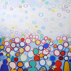 The Crowd, 36 x 36 in - Paintings