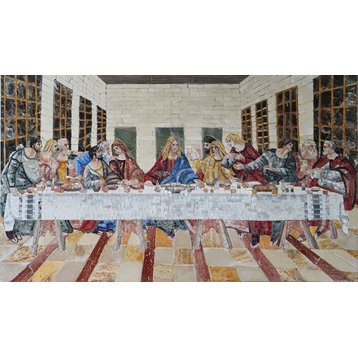 Religious Mosaics, The Last Supper Reproduction, 28"x47"