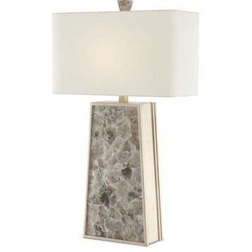 Calloway Table Lamp, Light Mica, Silver Leaf