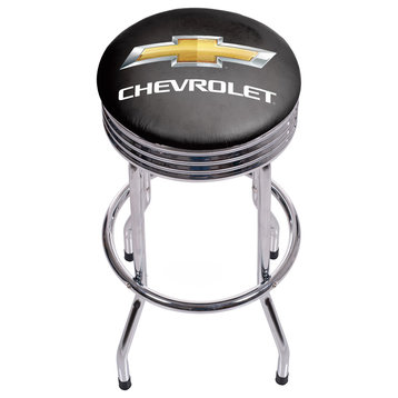 Chevrolet Chrome Ribbed Bar Stool