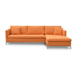 Istanbul Sectional- Orange Tweed Fabric - Sectional Sofas