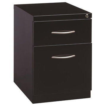 Hirsh 20-in Deep Mobile Pedestal File 2-Drawer Box/File with Arch Pull Black