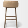 Monmouth Cream and Beige Fabric Seat with Brown Solid Wood Frame Bar Stool