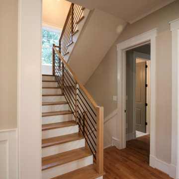 Project #83 | U-Shaped Staircase with Horizontal Black Rod Railing