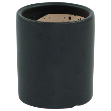 Ceramic Pot Desk Top Cylinder Planter 5'' Black