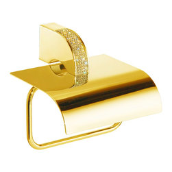 Secret Bath - Cecilia Luxury Gold Swarovski Crystals Toilet Paper Holder, Limited Edition - Toilet Paper Holders