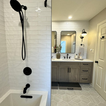 Elegant Rustic Luxe Bathroom renovation.