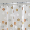 iDesign Gilly Dot PEVA Shower Curtain, 72"x72", Metallic