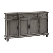Three Drawer Four Door Credenza, Kino Burnished Gray