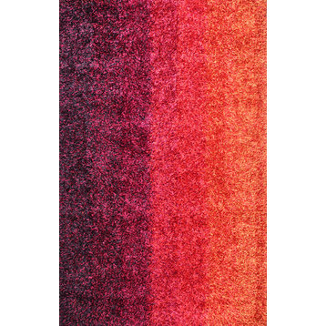 Polyester Shag Red 5X8 Rug