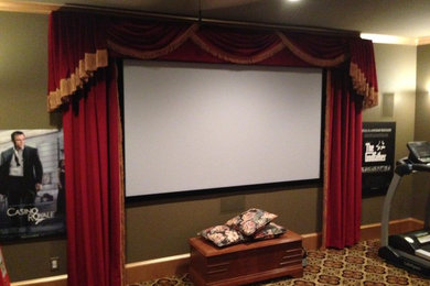 Elegant home theater photo in Dallas