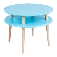 UFO Round Scandinavian Coffee Table, Dark Turquoise