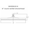 Whitehaus WHOSA10-6-BN Bathroom Lavatory Rain Showerhead In Brushed Nickel