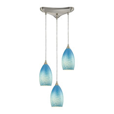 Coastal / Beach 3 Light Mini Pendant in Satin Nickel Finish