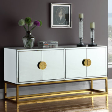Meridian Marbella Sideboard | Buffet (Mirrored/Gold Base)