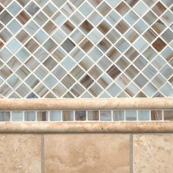 Ivory Glass And Ivory Travertine - Tile