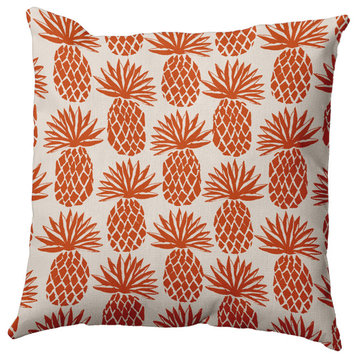 16" x 16" Pineapple Stripes Decorative Throw Pillow, Sienna