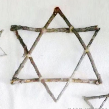 handmade twig + twine star of david