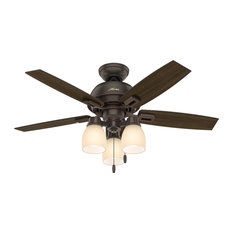 Hunter Fan Company  44" Donegan Three Light  Ceiling Fan With Light, Onyx Bengal
