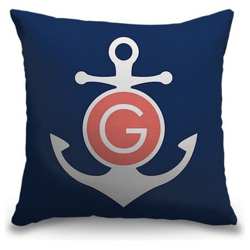 "Letter G - Anchor Circle" Pillow 20"x20"