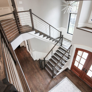 Project #72 | Modern Staircase with Horizontal Steel Rod Railing