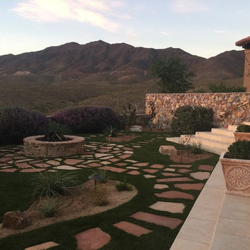 El Paso Franklin Mountain Home turf with flagstone