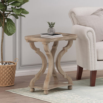 Yosef French Country Accent Table With Rectangular Top, Natural