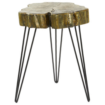 Modern Gold Polystone Accent Table 77631