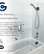 58"x48.5" Frameless Glass Bath Tub Shower Door, Glass Hung, Matte Black