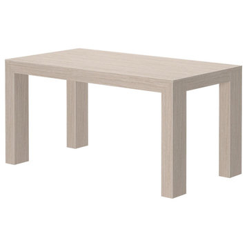 Modern Solid Wood Dining Table 1524mm/60in, Seashell Wirebrush